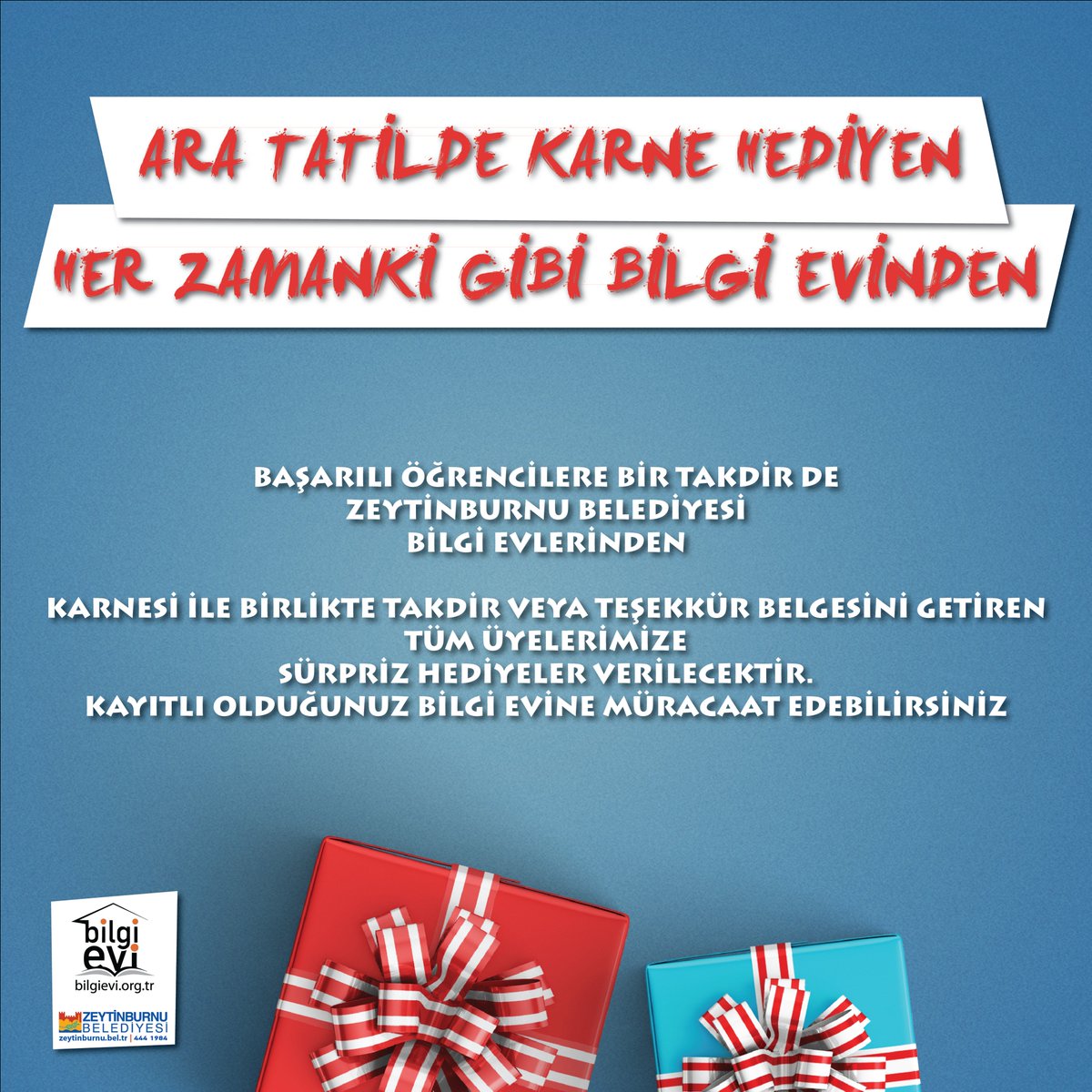 #Yarışma başladı! Takibe al, RT'le kazan... #Sürpriz #Hediye Seti #SeninOlsun

Ara Tatilde Karne Hediyen Her Zamanki Gibi #BilgiEvi nden