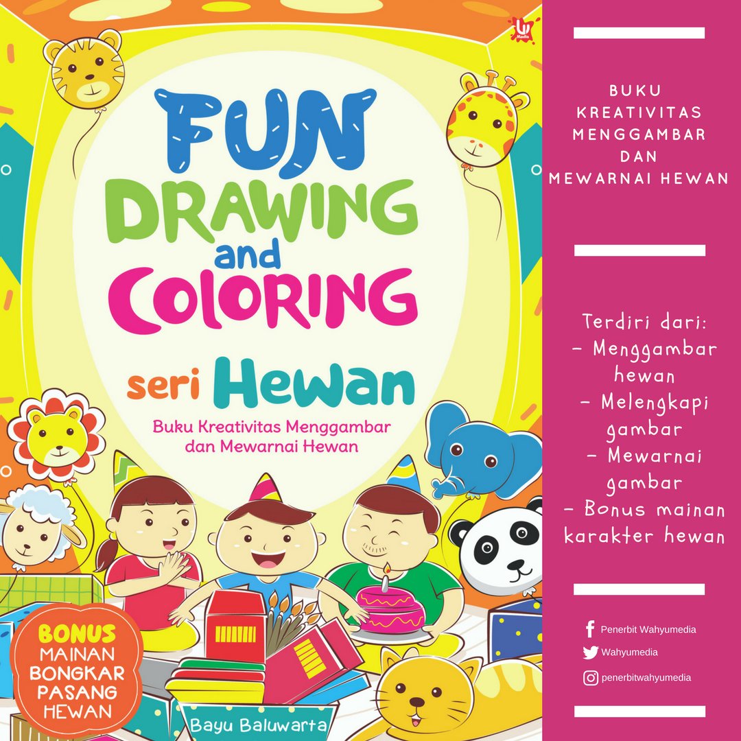 Buku ini bisa jadi panduan aktivitas si kecil berkreasi, mengenal aneka hewan, sekaligus mengasah kemampuan motorik dan daya imajinasinya