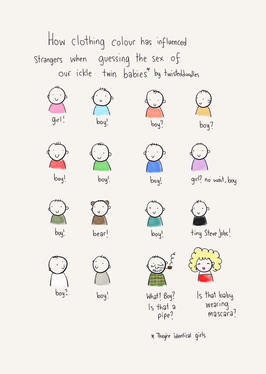 twisteddoodles's tweet photo. How clothing colour has influenced people guessing the sex of my kids. #parenting #science https://t.co/MZPj9RVTPF