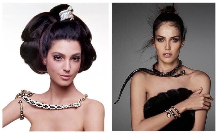 Benedetta Barzini, 1968 &amp; <a href="/amandawellsh1/">Amanda Wellsh</a> , 2016. 
Entrambe in <a href="/Bulgariofficial/">Bvlgari</a>, un gioiello senza tempo!