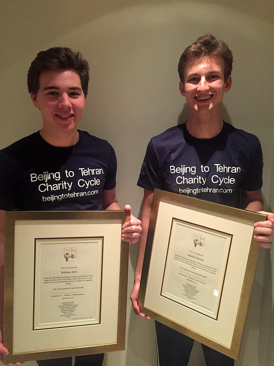 Charles &amp; Will , receiving their Official - ACU - Awards  for Outstanding Achievements
justgiving.com/BeijingtoTehran
#charity #Funding #achieve