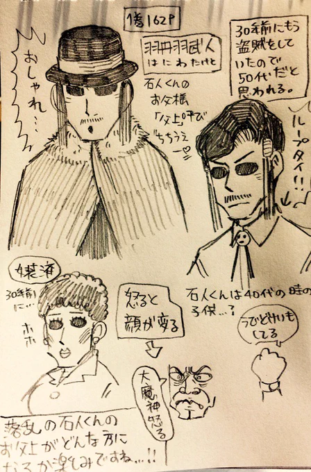 ブンブン版はむこが出て来たので、やっと羽仁羽石人くんのお父上を描くことができた!落乱の羽丹羽くんのお父上もこの人になると良いなぁ…カワタレドキ城勤めのダンディ。 