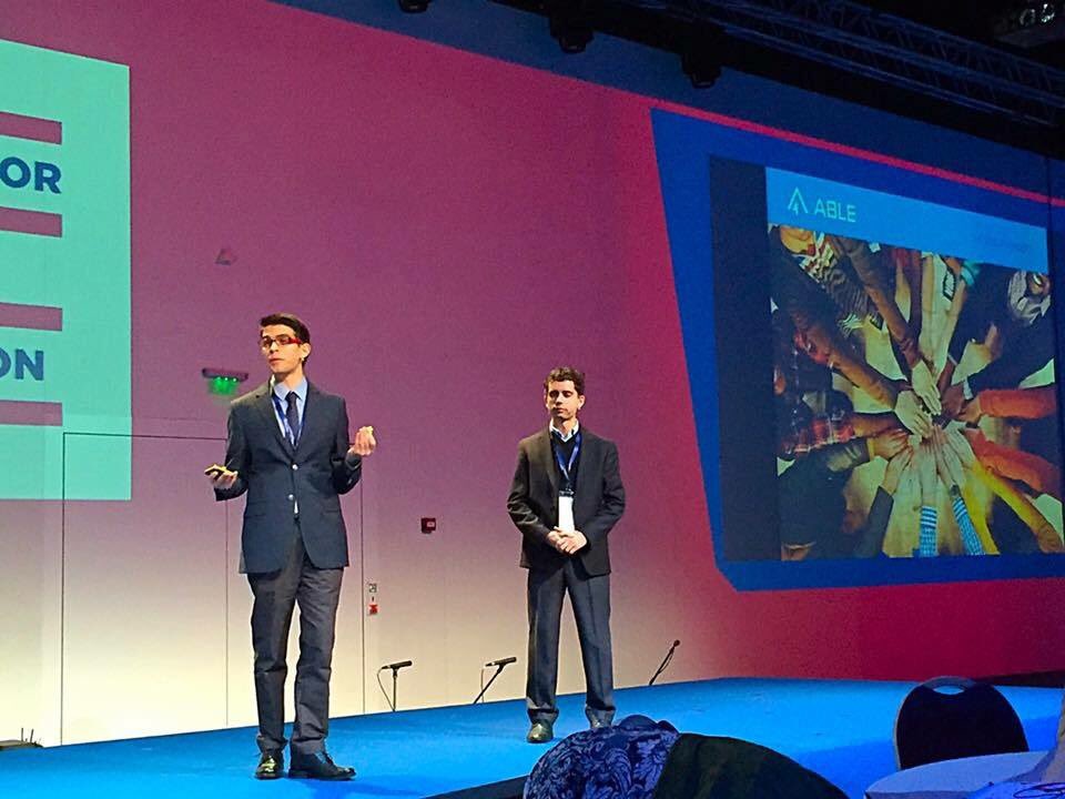 ABLEBulgaria's tweet photo. Natanail Stefanov and Belizar Marinov speaking for the inspiring mission of ABLE at the America for Bulgaria forum. https://t.co/2jclDvMJov