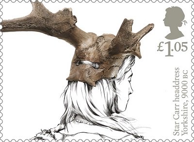 YorkshireMuseum's tweet photo. Fantastic artwork by @beckystrick on the #AncientBritain stamp set released today @RoyalMail, here's our favourite. https://t.co/th4IV44LIE https://t.co/Gmqt6PFgPu