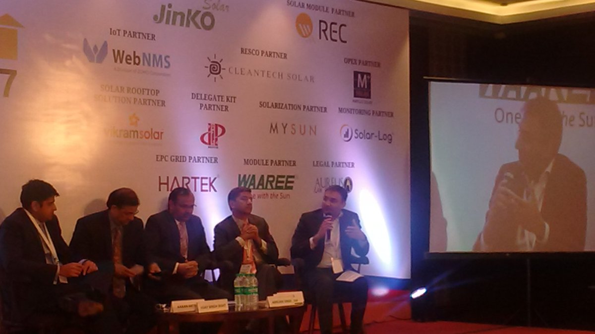 SolarQuarter's tweet photo. Discussing Finance & Investment with @IREDALtd #cleantechsolar #luthra&luthra #deutschebank #ptcindia #IRSC2017 #rooftopsolar https://t.co/WM0q5iPruB