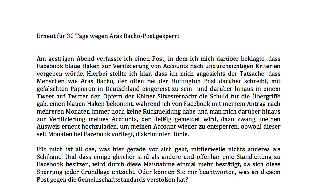 ainyrockstar's tweet photo. Ein paar Sätze zur Facebooksperre: https://t.co/rtKa2jsdhe