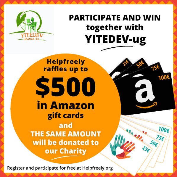 youthsintechug's tweet photo. Helpfreely raffles $520 in Amazon gift cards. If you win, we will receive Donations for the same amount https://t.co/T1Xt9ummwP #WinAndHelp https://t.co/mkPVb9CfIP