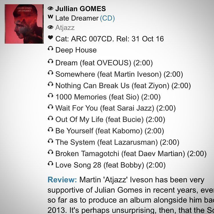 martinatjazz's tweet image. Jullian Gomes // #julliangomes // @julliangomes // Late Dreamer now at Juno Record @junorecords
•••
Review: Martin …