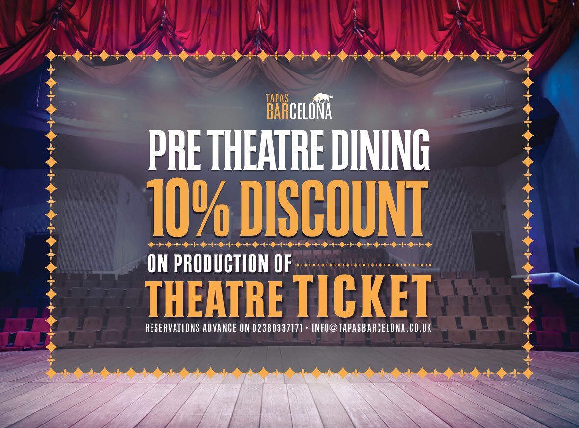 Off to see <a href="/OfficialEvita/">Evita</a> at the <a href="/mayflower/">Mayflower</a> this week? Show us your ticket to receive 10% off your pre-theatre dining bill! #southampton