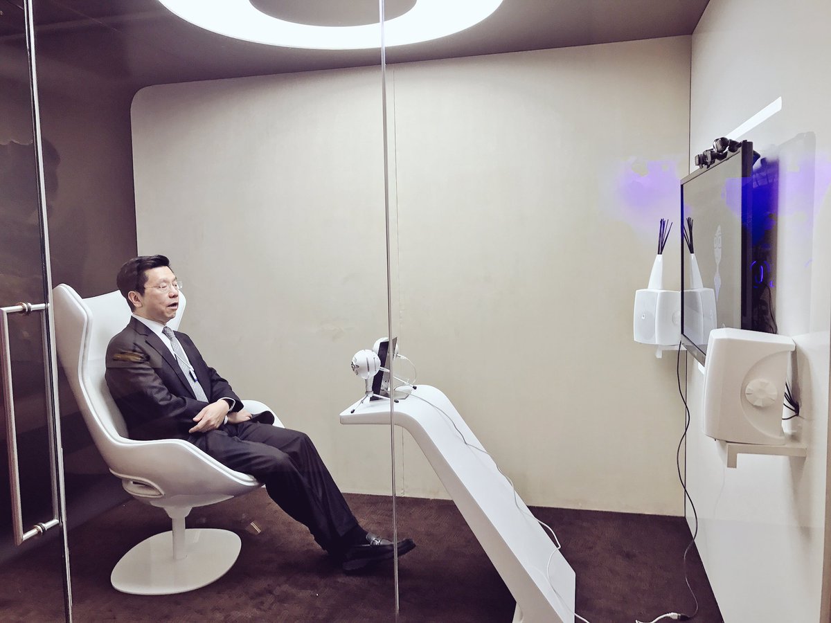LaurenYoung's tweet photo. Meet SARA, a socially aware robot assistant. She thinks so you don't have to. #WEF17 https://t.co/12RH5uZ9bA