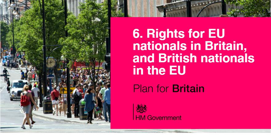 10DowningStreet's tweet photo. 6: We want to guarantee rights of EU citizens living in Britain &amp; rights of British nationals in other member states, as early as we can. https://t.co/5gReg4KwnM