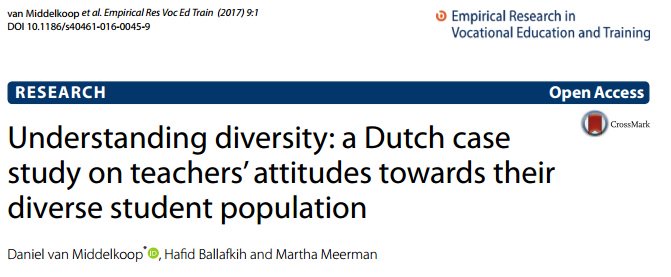 Lectoraat_HRM's tweet photo. Our latest open access article on teacher attitudes towards student diversity @SpringerOpen is now available: https://t.co/9xD51uhUYC https://t.co/2k2y6dGgek