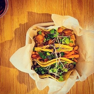 Yummy loaded tofu crispy taco with spicy microgreens. 

#tacotuesday