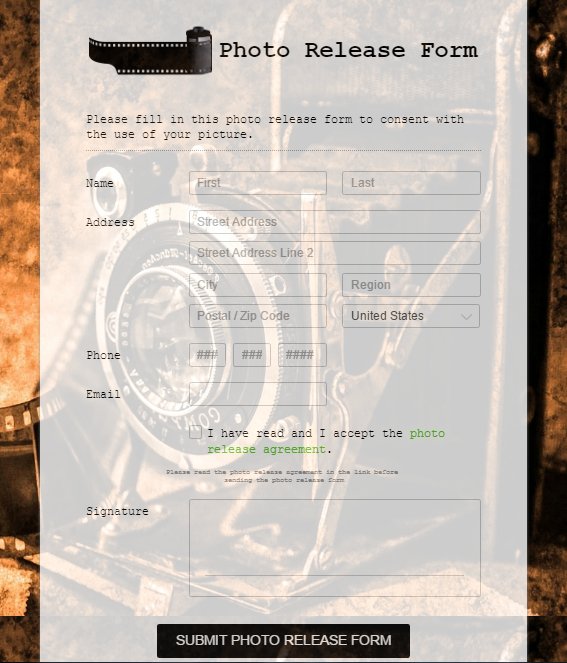 123formbuilder's tweet image. #Photographers, check out today&apos;s #TuesdayTemplate and shoot away! bit.ly/2k1qoMo #PhotoReleaseForm