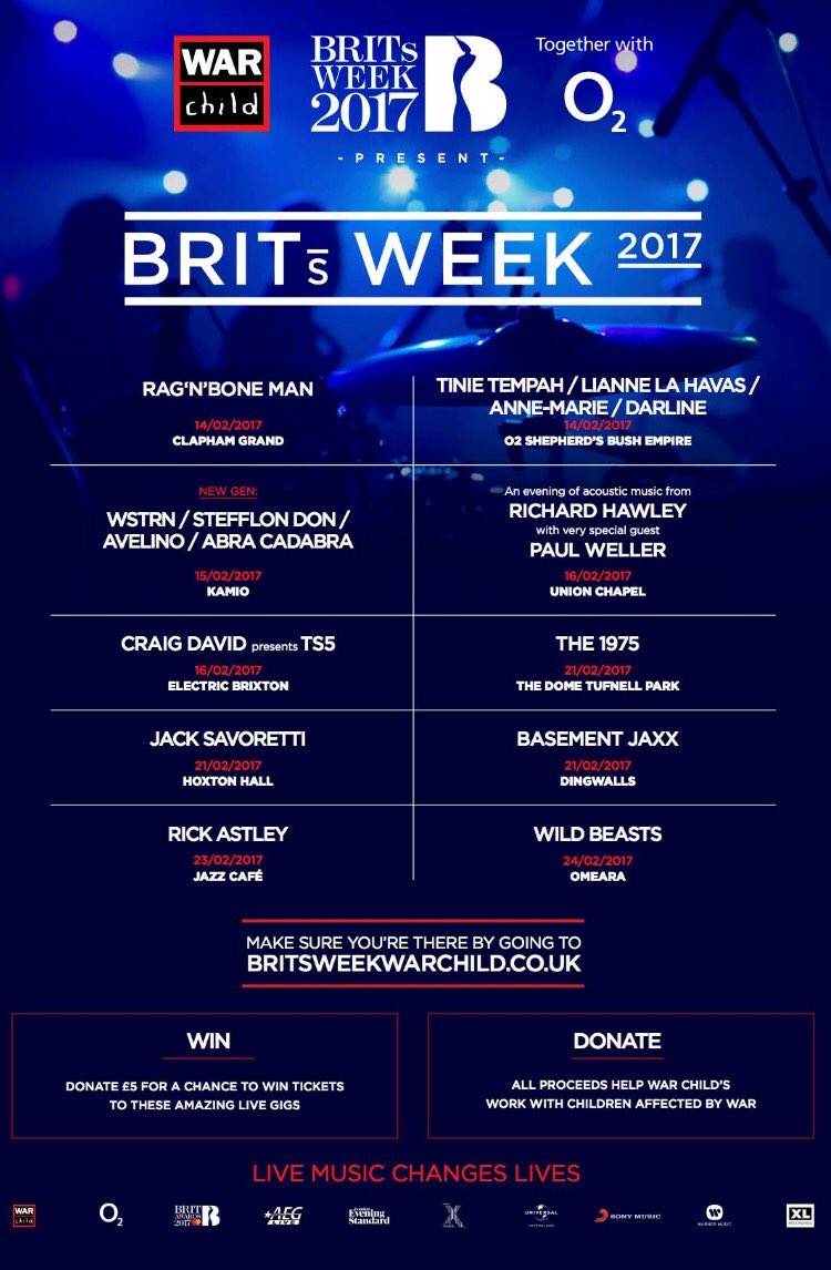 WellerWorld1's tweet photo. PAUL WELLER TO SUPPORT RICHARD HAWLEY DURING WAR CHILD BRITS WEEK. #paulweller @HannahKCWeller #Richardhawley  #warchild #BRITs2017 https://t.co/qSOyRLeWd9