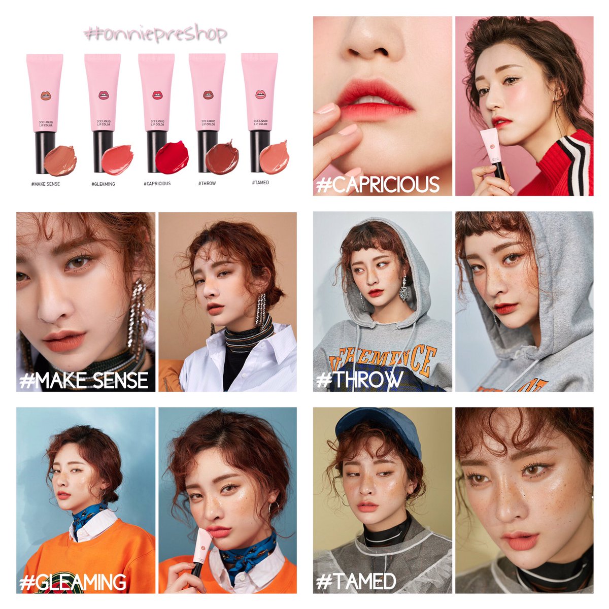 onniepreshop's tweet photo. [ 8.1 ] #3ce LIQUID LIP COLOR 
#MAKE_SENSE
#GLEAMING
#CAPRICIOUS
#THROW
#TAMED
>> Price 590.00 Baht <<
#ส่งลทบ30ems50ถัดไปชิ้นละ10 https://t.co/96RWlireUJ