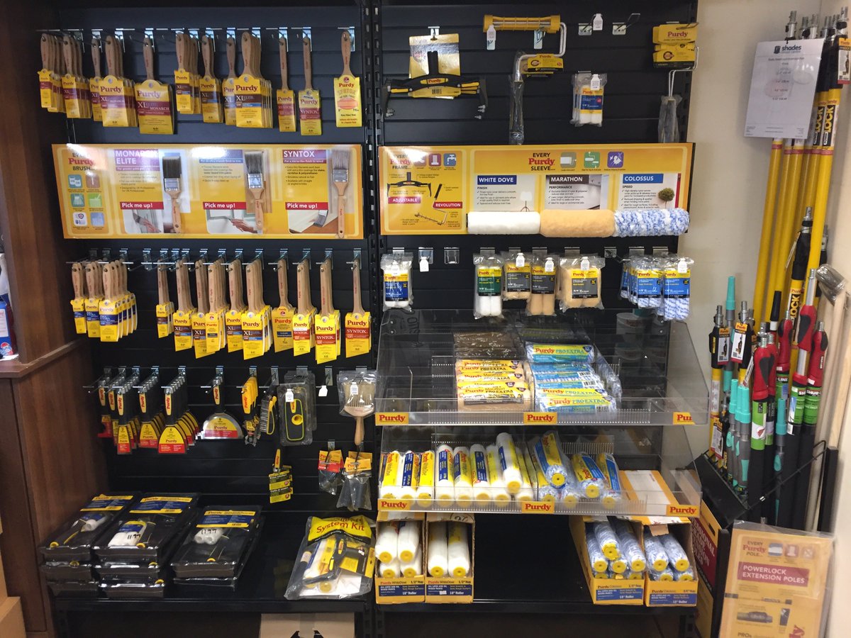 SHADESCOLOUR678's tweet photo. New stand now in store with virtually the entire Purdy range! #purdytools #paintbrush #interiordecor #purdy #painting https://t.co/c1jt0yLBXZ