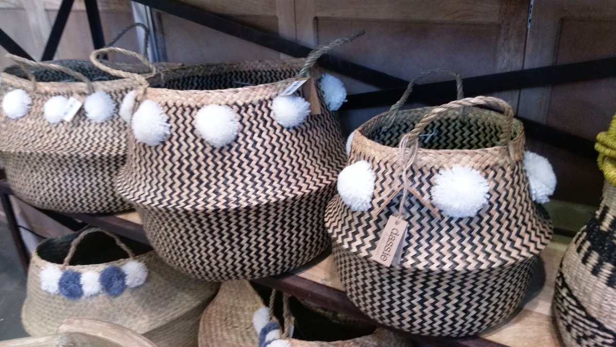 @dassie_artisan ❤the #pompom baskets <a href="/TopDrawerLondon/">Top Drawer</a> #interiorstyle #baskets #home