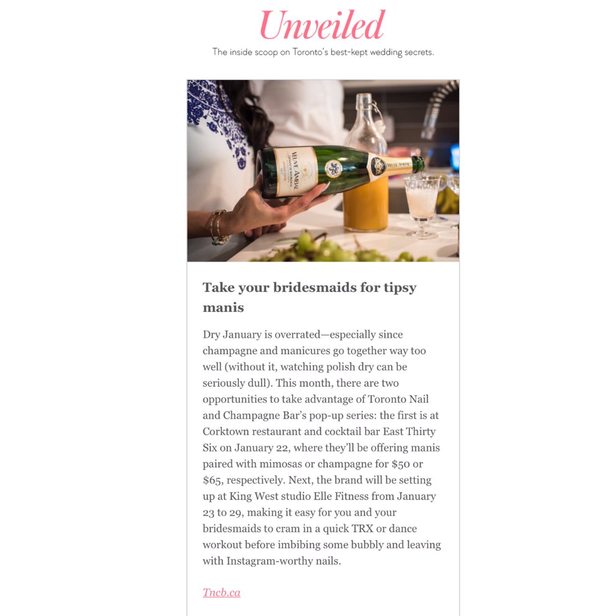 nailnchampagne's tweet photo. Thanks you @WeddingbellsMag for including us once again in your newsletter! #weddingsecrets https://t.co/5iABlaOBT8