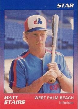 HighHeatStats's tweet photo. Today in 1989, the Expos signed Matt Stairs as an amateur free agent. Hard to believe it was 28 years ago. https://t.co/T56no3RXjA