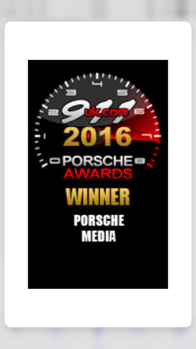 #PorscheAwards results 🏆
9. Porsche Media Award to <a href="/911PorscheWorld/">911 & Porsche World</a> #2016Awards
Congratulations 🏅 porscheawards.co.uk