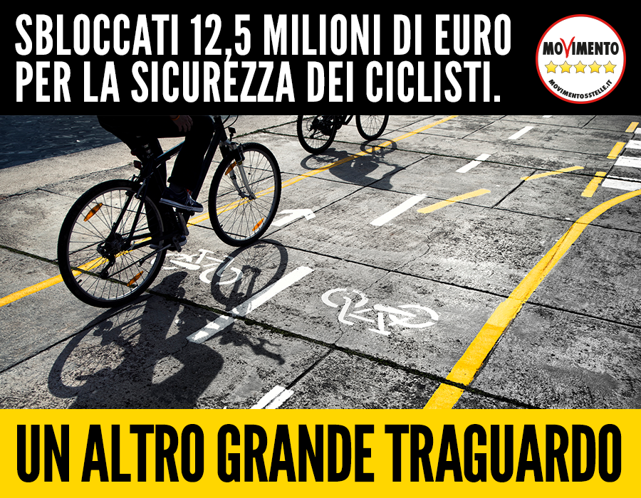 Finalmente sbloccati i 12,5 milioni di euro per la sicurezza dei ciclisti trovati grazie al #M5S beppegrillo.it/2017/01/grazie…