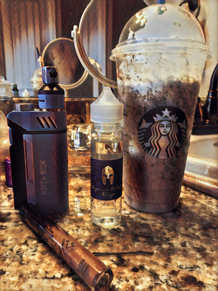 How do you start your day? Starbucks and Lazarus Vintage all the way! #vape #vapeporn #vapelife #vaping #ecig #vapegirl