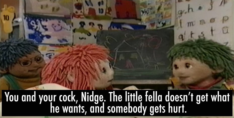 Ciara_Knight's tweet photo. Tots TV is way more interesting if you add subtitles from Love/Hate https://t.co/XA95biOzqu