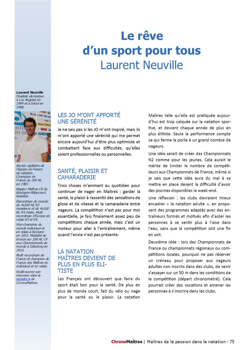 ChronoMaitres's tweet photo. Maîtres de la #passion dans la #natation : "Le rêve d'un sport pour tous", @nl5105 #JO84 LA #JO88 Séoul https://t.co/anOhXnBmAr https://t.co/ImVYhJRhRL