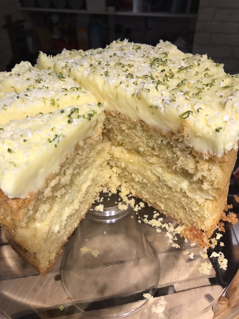 Patisseriemalto's tweet photo. Coconut and lime cake is back today and is going very well. #januarycake #lime #coconut #cosycafe https://t.co/Mnm9v9iKXE