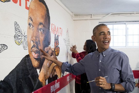 Obama e Michelle al Martin Luther King Day