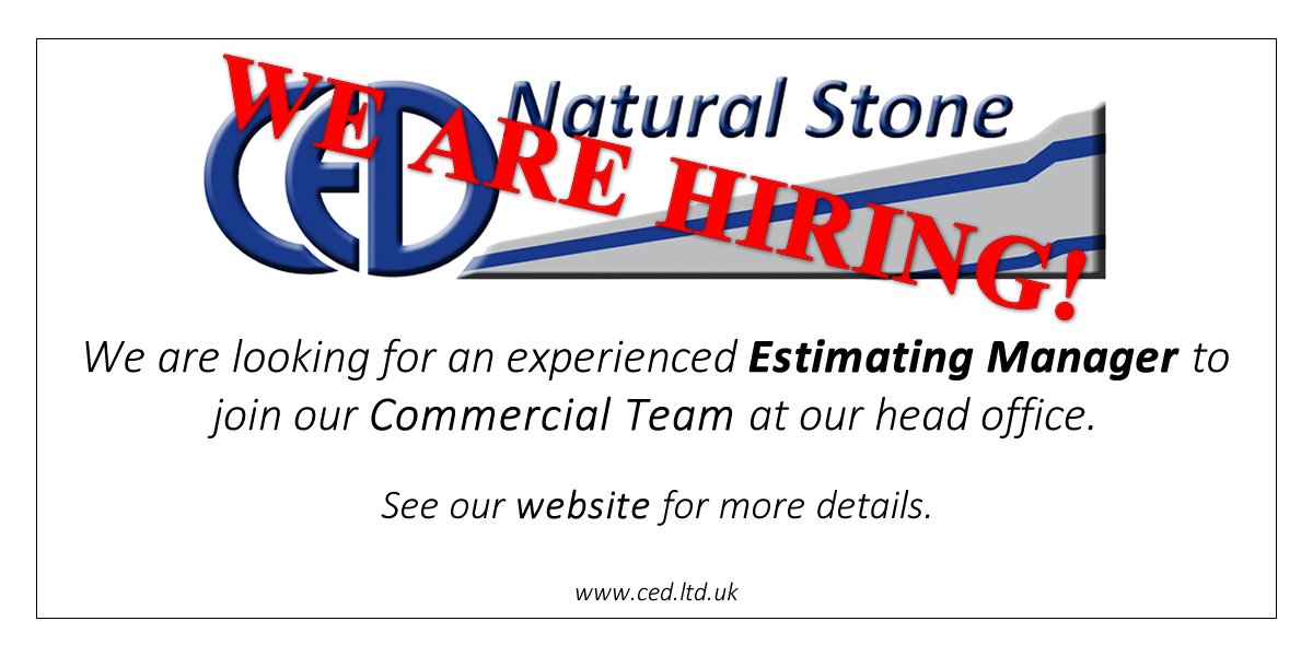 CEDStoneGroup's tweet photo. CED are hiring! We are looking for an experienced #EstimatingManager to join our #Commercial department in #Essex
https://t.co/uJq2cLhpvq https://t.co/yuwWGUwhCU