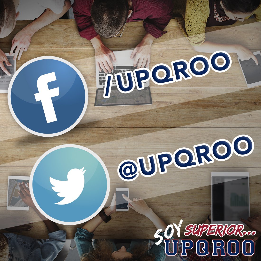 Te invitamos a seguirnos en nuestras Redes Sociales oficiales <a href="/UPQROO/">UPQROO</a> y en Facebook: /UPQROO #SoySuperiorSoyUPQROO #FelizMartes