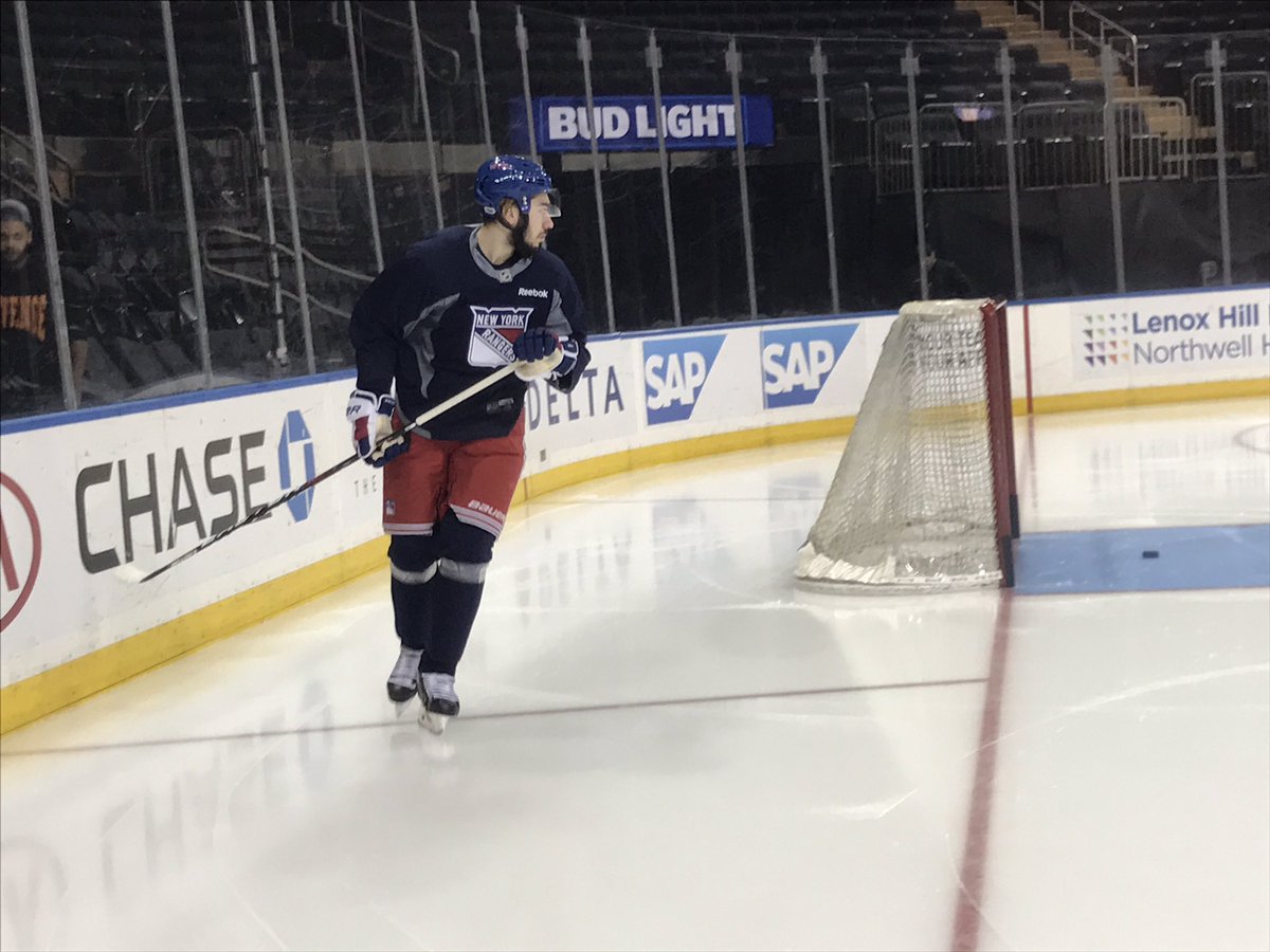 .@MikaZibanejad on the ice for #NYR morning skate @TheGarden. https://t.co/qwIYTWQBa3