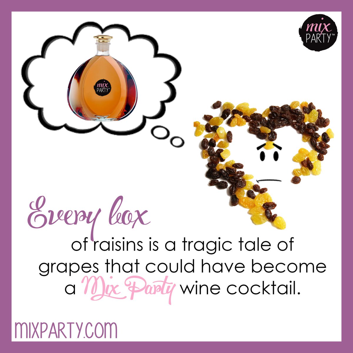 mixparties's tweet photo. Our condolences to the raisins.  #mixparty #winecocktails #poorraisins https://t.co/U3C4SfXPpK