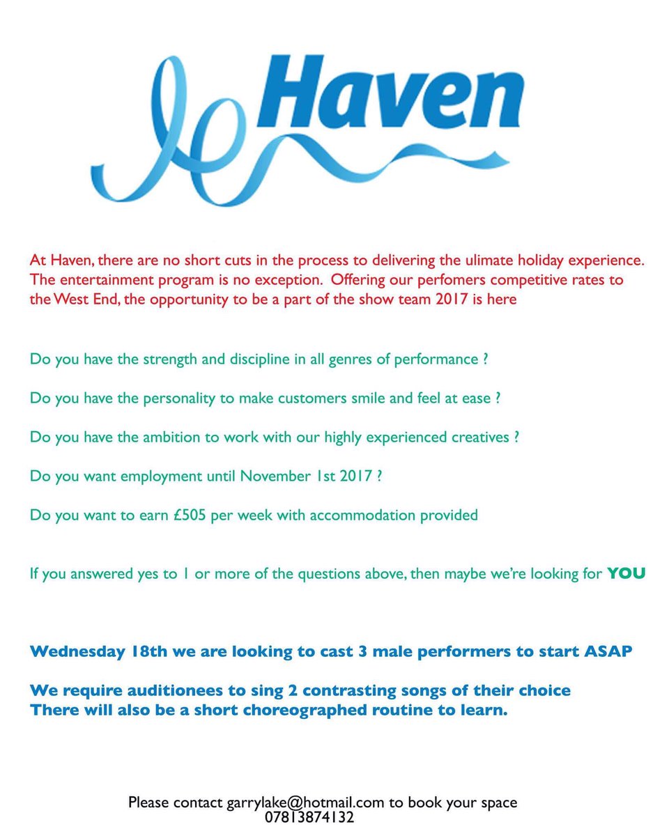 *****GREAT OPPORTUNITY FOR BOYS *****
AUDITION 2moro 10.30 <a href="/pineappledance/">PineappleDanceStudio</a> 
£500 a week for contract until NOV. @Urdang_Academy