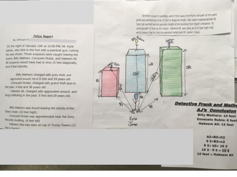 BBHES_Primary's tweet image. Mystery Solved! PBL with 7th Grade Accelerated Math classes. #makingmathreal #BBHeritage