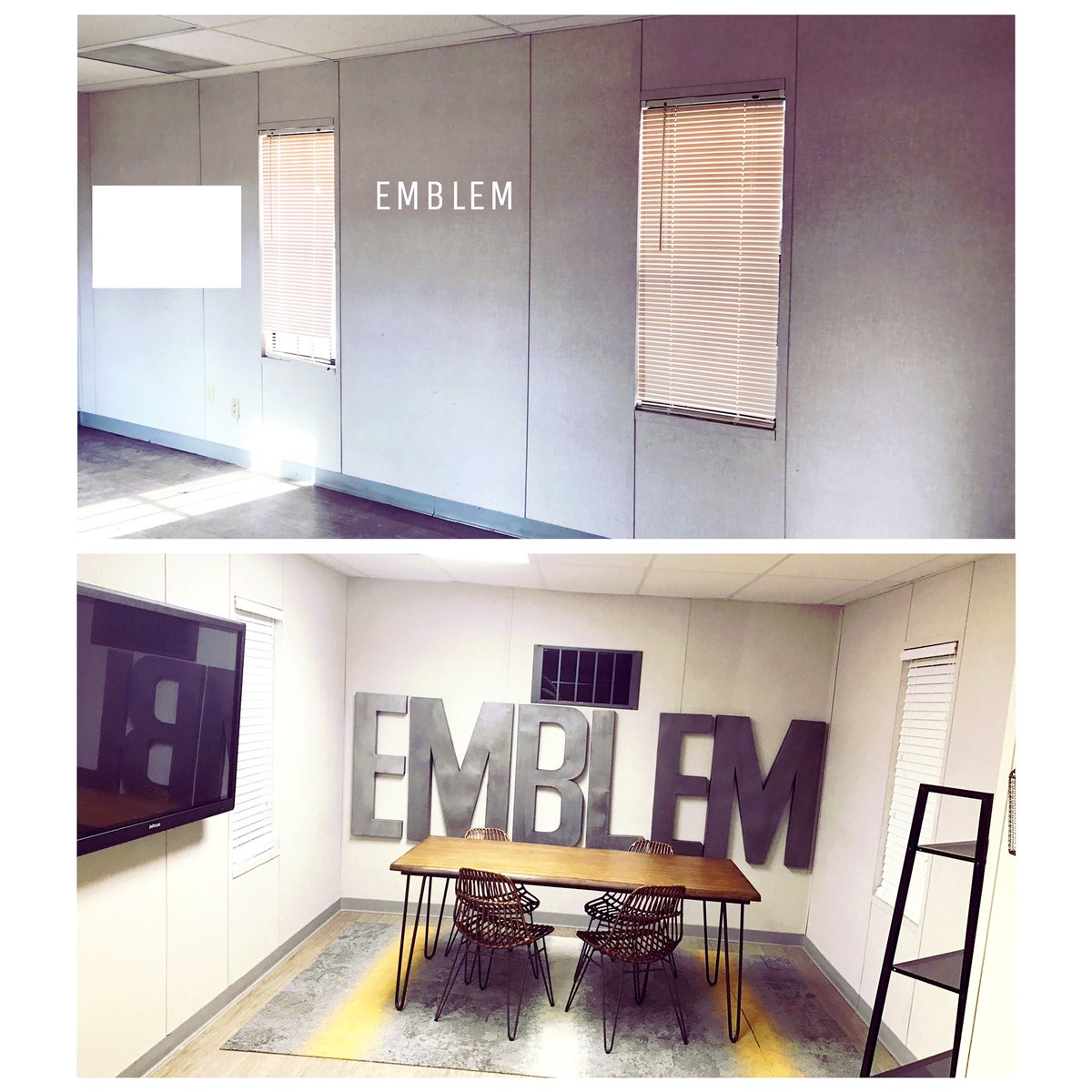 LiveAtEmblem's tweet photo. #transformationtuesday Stay tuned for official opening of our temp office! https://t.co/5uWcHBxutJ