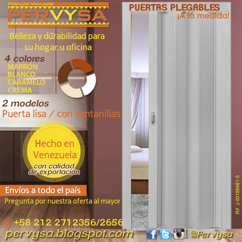 Pervysa's tweet photo. Puertas plegables hechas a la medida, con excelentes acabados y al mejor precio. @TuAvisoClasifVE @Pervysa https://t.co/1gnKp3L9Il