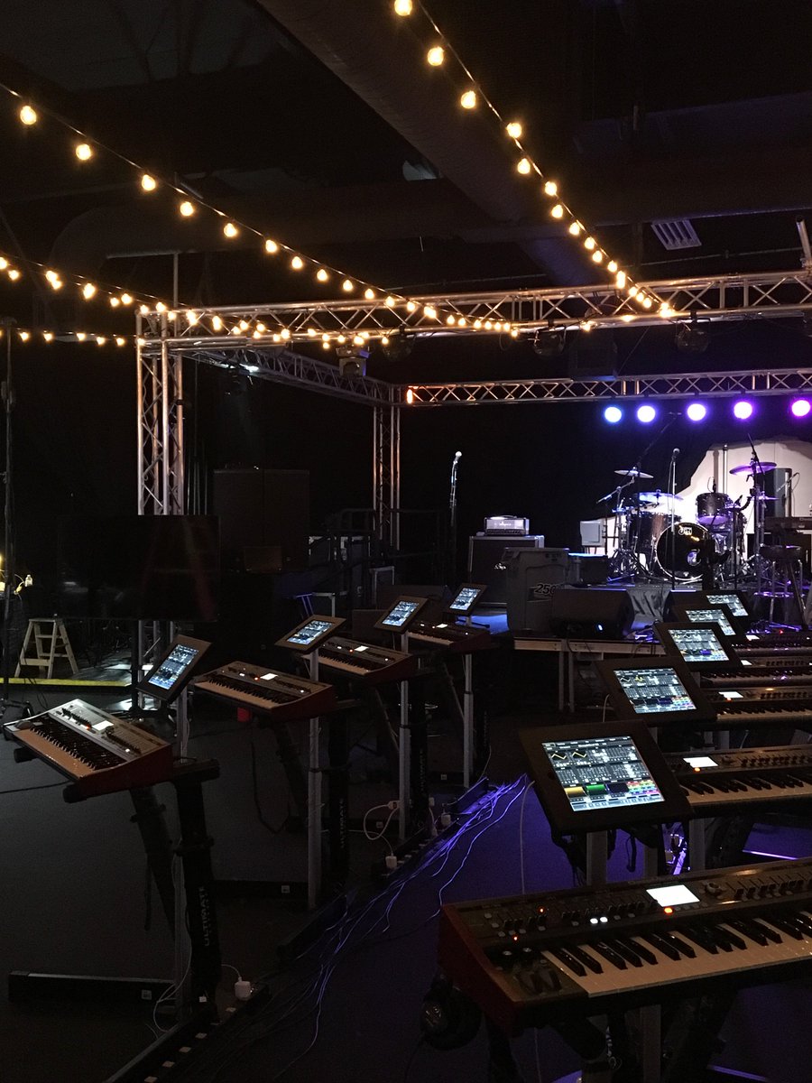 Behringer's tweet photo. The calm before the storm...Tune in for our #synthathon 📹 LIVE 📹 event coverage on our FB page from 11AM-4PM PST. #prenamm https://t.co/EUNATLfaC8