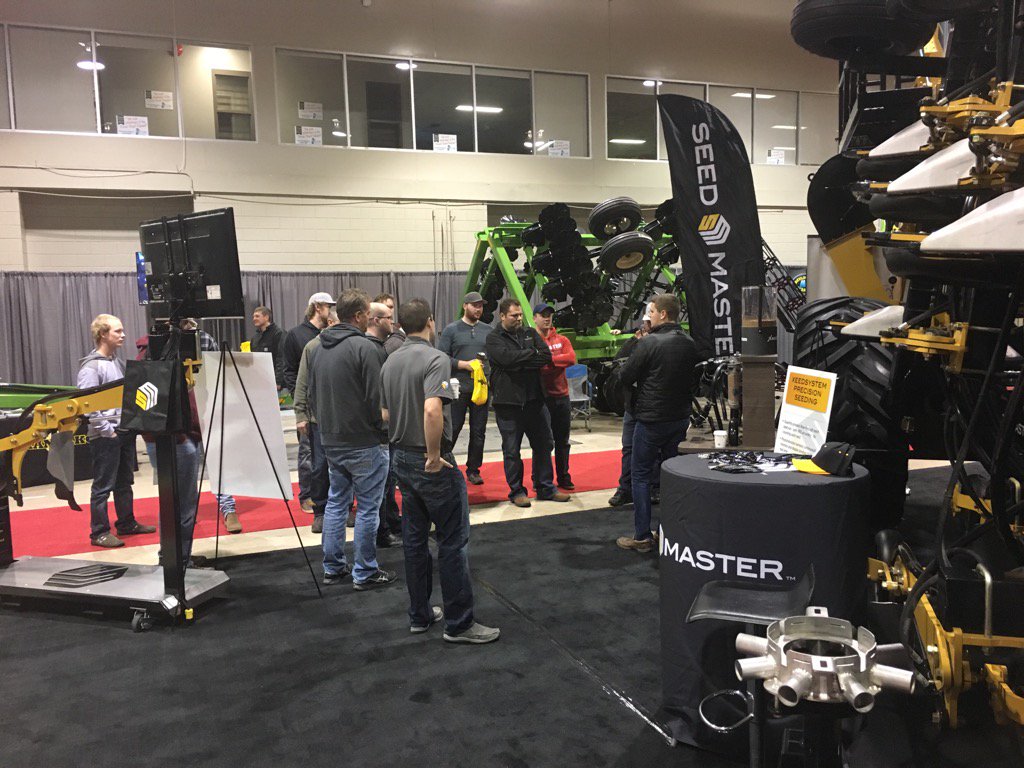 TimZerr's tweet photo. @BenjaminPJ37 speaking to an early audience about @SeedMasterMfg #xeed at #agdays17 Booth 312 come for a visit! https://t.co/rmfyTnrftM