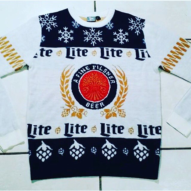 losersundaze's tweet photo. #awesome #millerlite #ugly #Christmas #sweater #miller #lite #uglychristmassweater #losersundaze https://t.co/LQwI0ovo7f