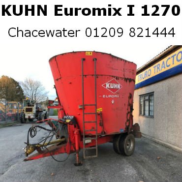 Kuhn Euromix I 1270 for sale
Vertical auger diet feeder
Chacewater 01209 821444
Photos goo.gl/kMNlKa
