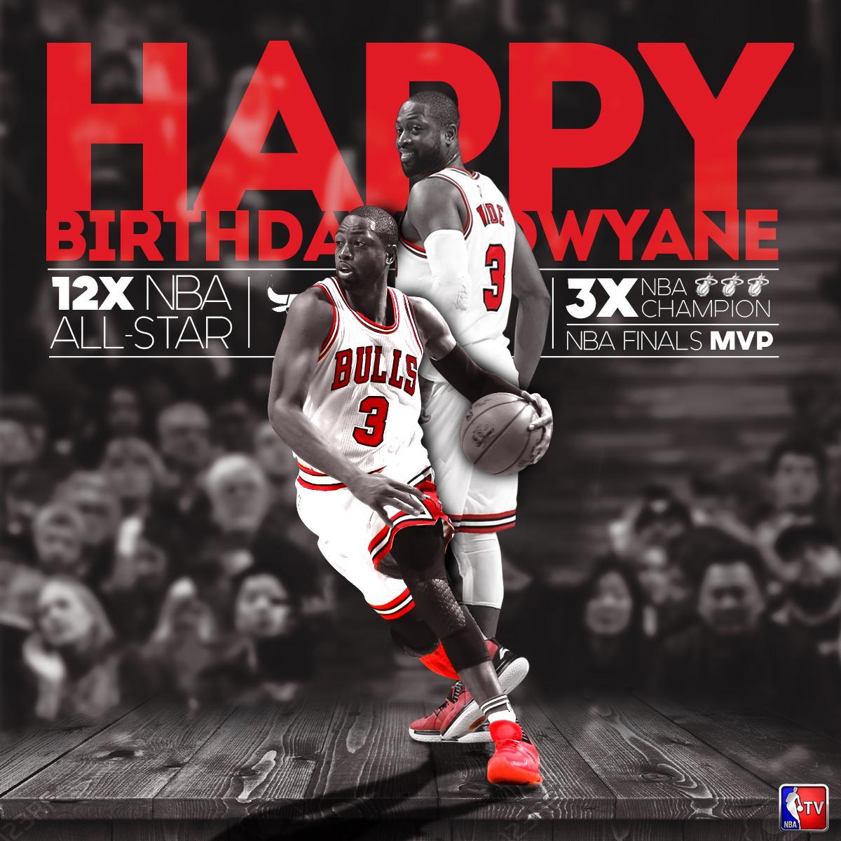 NBATV's tweet photo. Join us in wishing @DwyaneWade a Happy Birthday! 🎉 https://t.co/8a9mrPSBfA