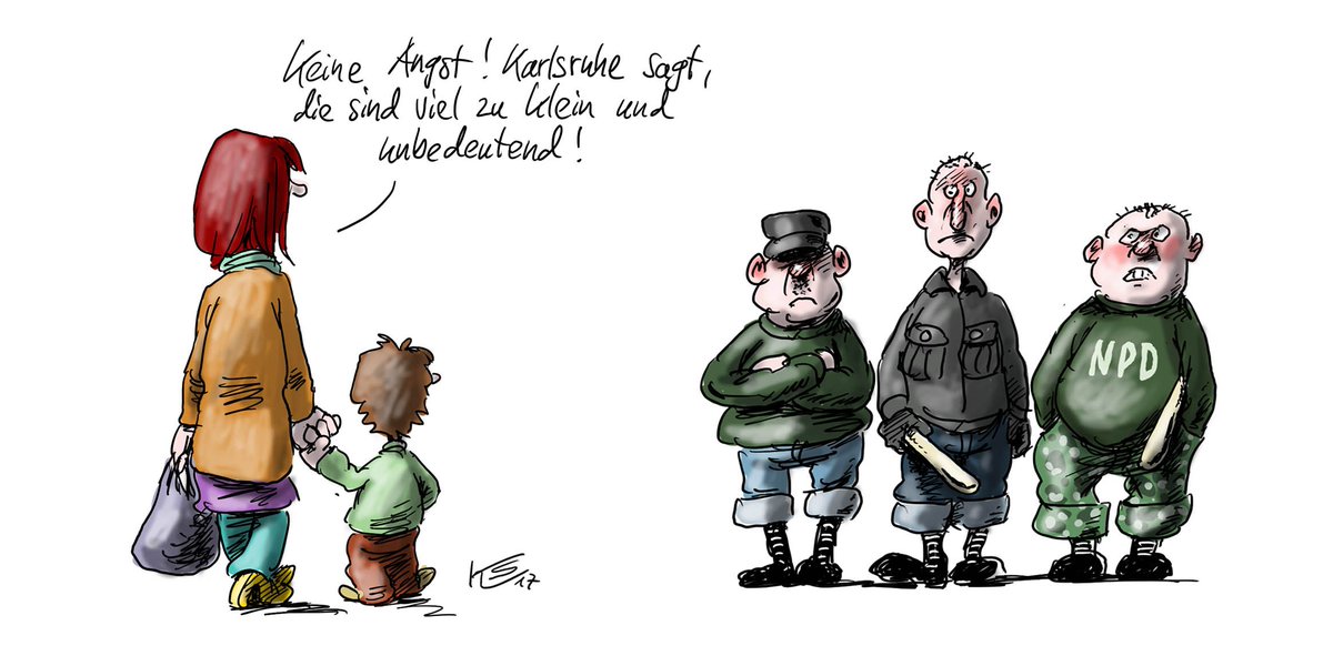 Zu klein, keine Angst ... #Stuttmann zum #NPDVerbotsverfahren. Mehr Karikaturen: tagesspiegel.de/karikatur #NPD