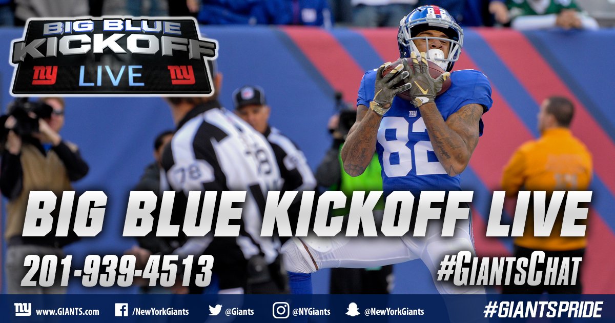 Big Blue Kickoff Live will air at 12:00 PM ET on Giants.com and Giants App! #GiantsChat https://t.co/EXNu6n77rF