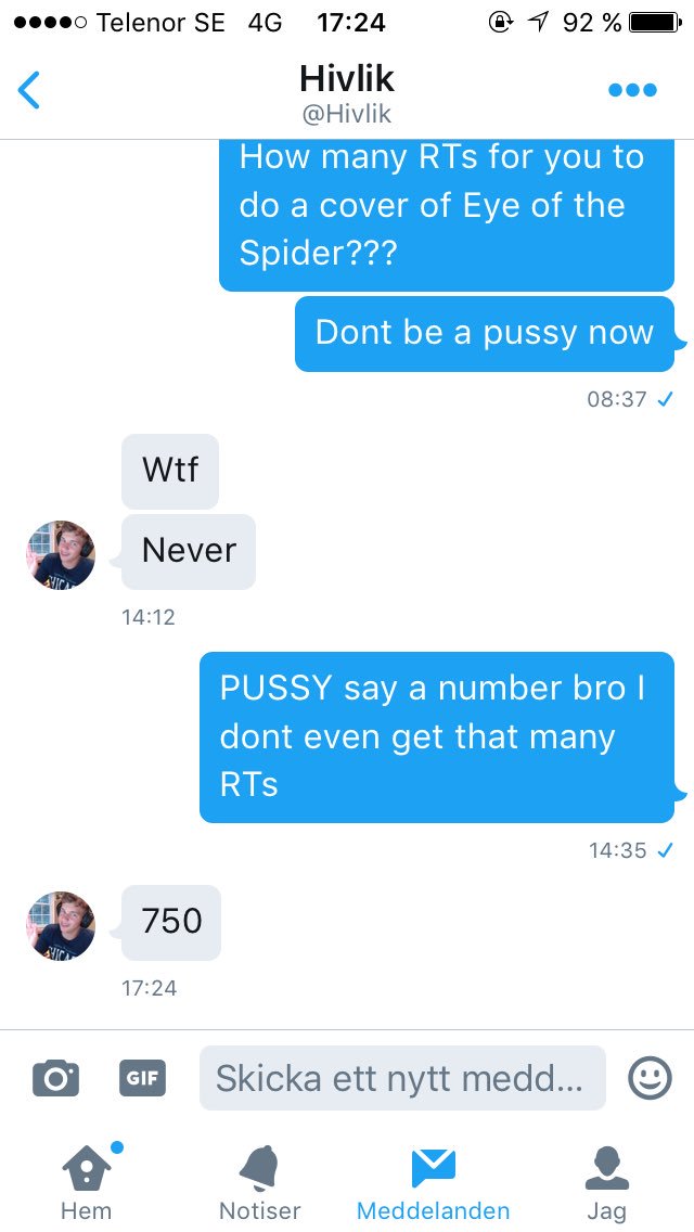 Edviin_'s tweet image. Everyone RT please!!

Lets make @Hivlik ruin his life live on the internet!