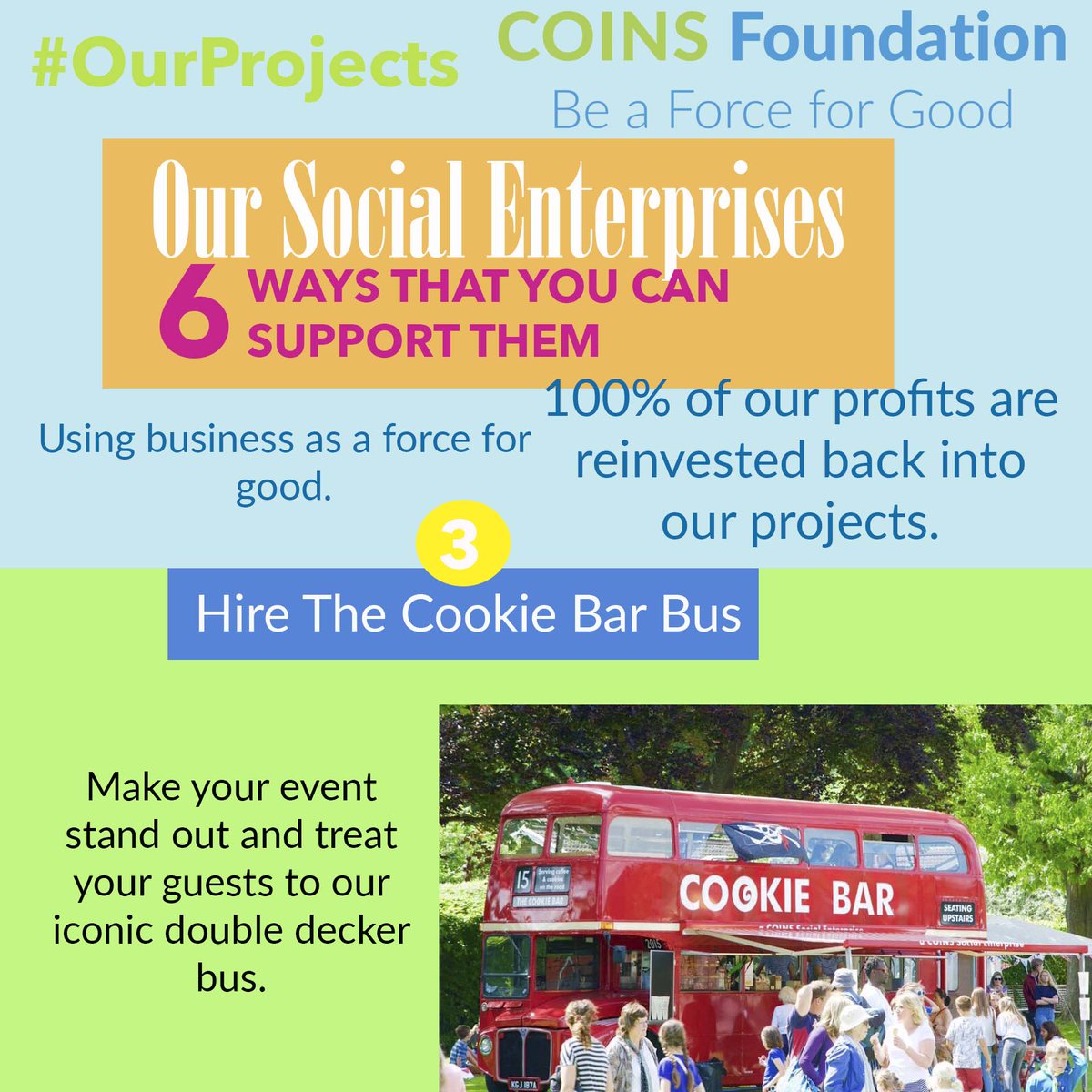 LeoLionFDN's tweet image. #6Ways you can support our #SocEnt... No: 2 - Why not hire @TheCookieBar Bus for your next #event! #OurProjects #CharityTuesday