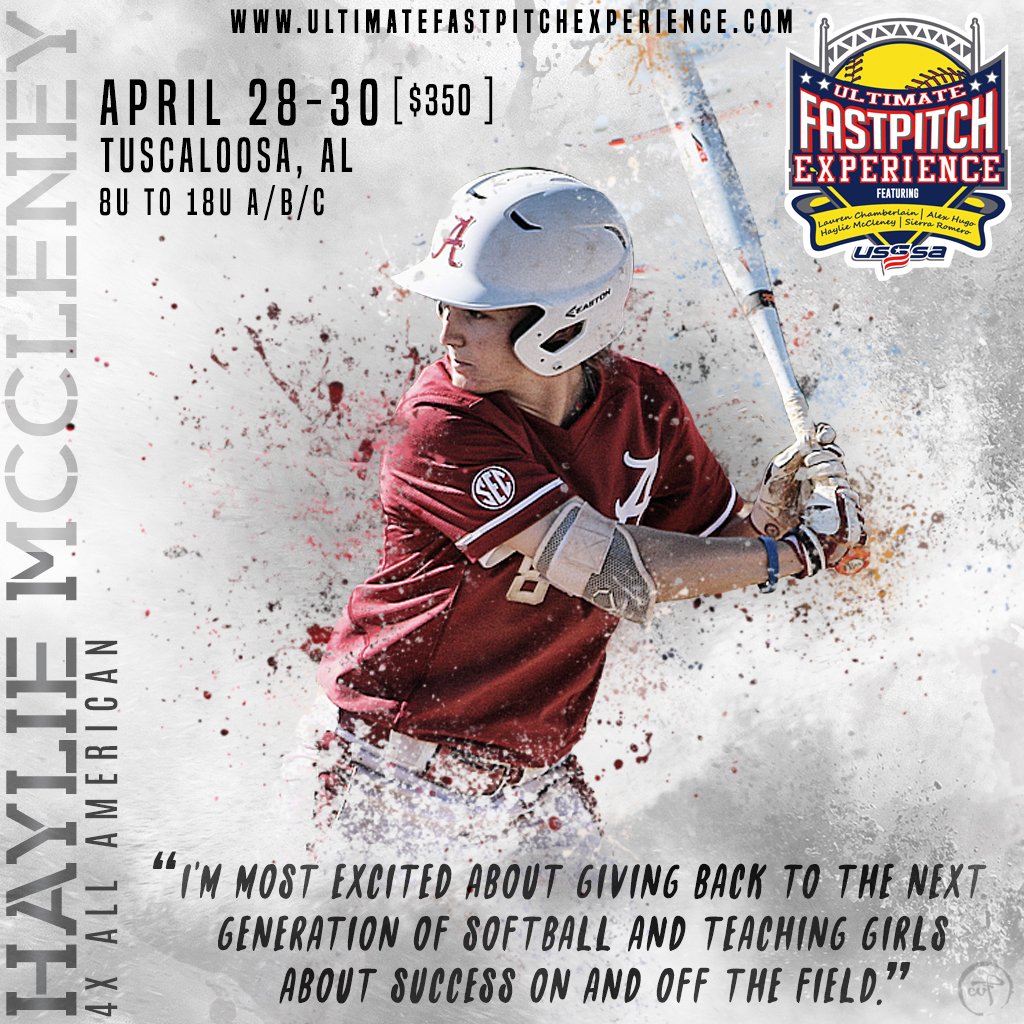UltimateFPExp's tweet image. Haylie&apos;s going back 2 Tuscaloosa April 28-30! Register NOW for the @hayliemac8 #UltimateFastpitchExperience at ultimatefastpitchexperience.com!