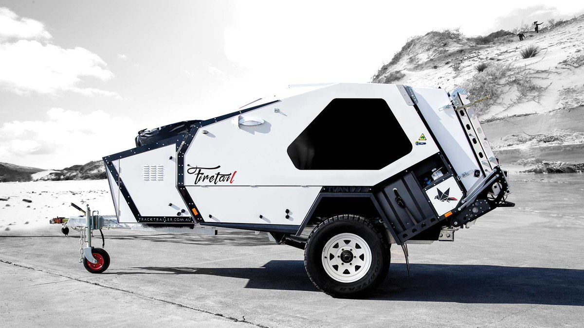 megcbarber's tweet photo. Rugged teardrop trailer has its own pull-out kitchen https://t.co/DIPl64Vt7t https://t.co/uc50OM3o4N